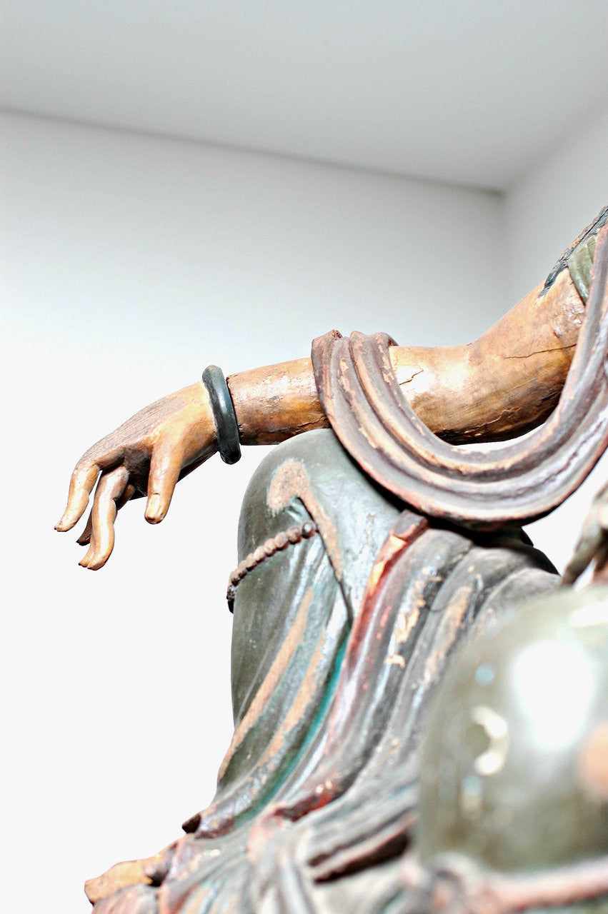 A Carved Wooden Figure of Guanyin, Late Ming/Early Qing Period