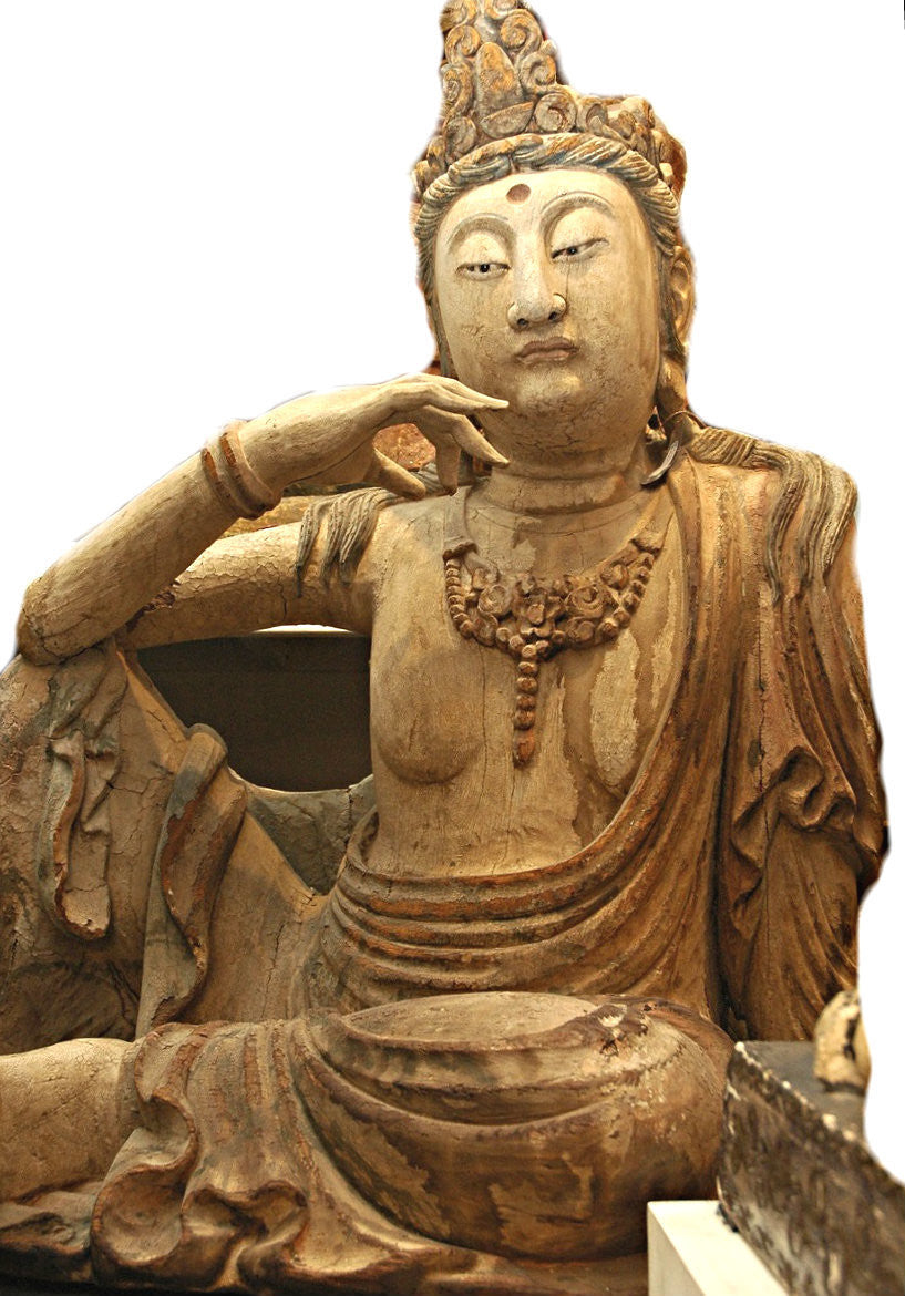 A Chinese Carved Wood Figure of a Guanyin , Ming Dynasty (1368-1644)