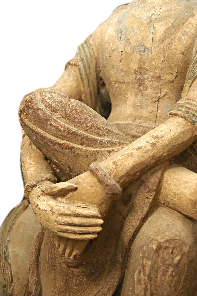 A Chinese Carved Wood Figure of Guanyin Riding an Elephant  Ming Dynasty (1368-1644)