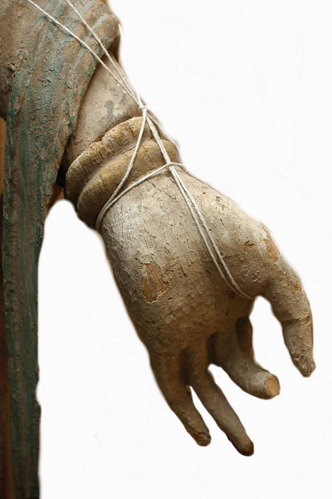 A Chinese Carved Wood Standing Figure of Guanyin,  Ming Dynasty (1368-1644)