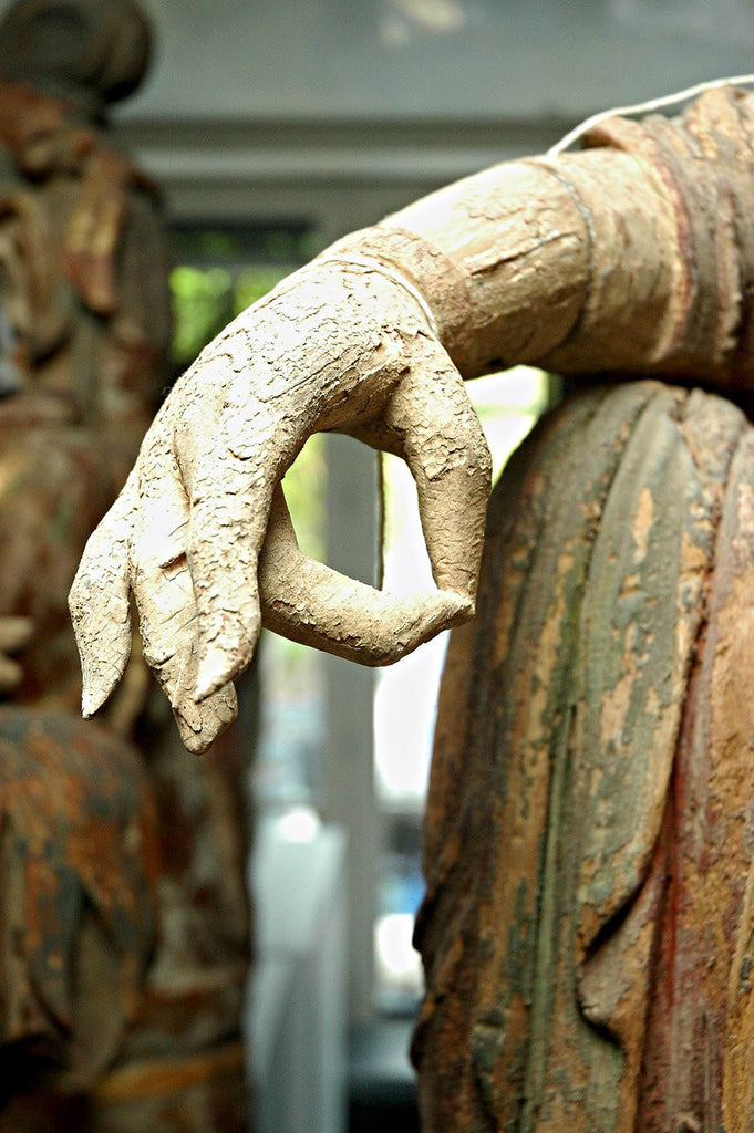 A Chinese Carved Wood Figure of Guanyin Riding an Elephant, Ming Dynasty (1368-1644)