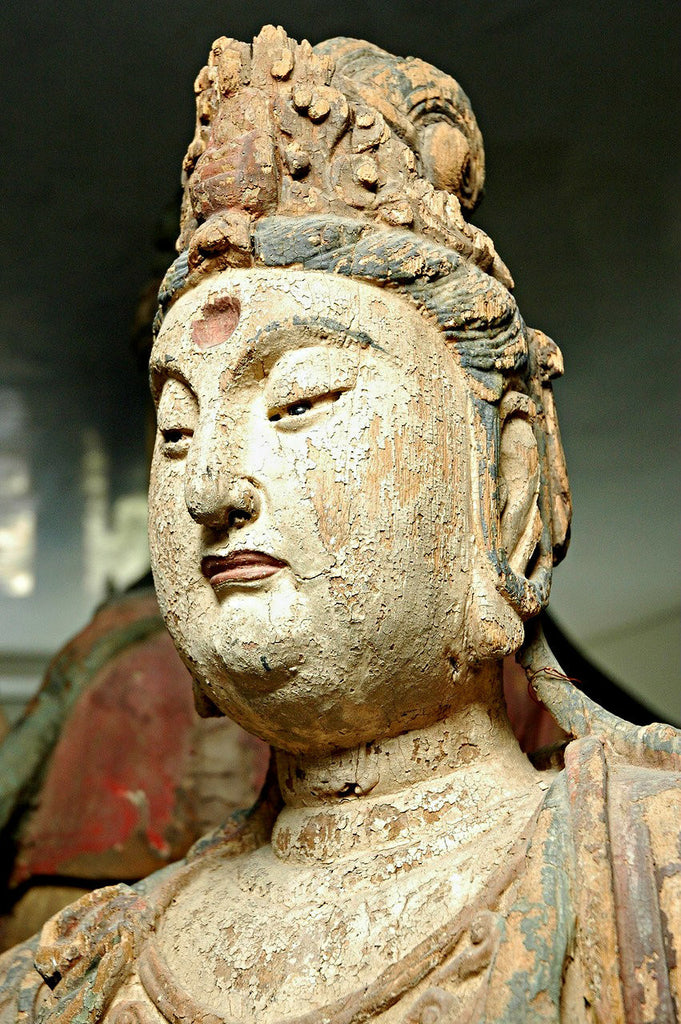 A Chinese Carved Wood Figure of Guanyin Riding an Elephant, Ming Dynasty (1368-1644)