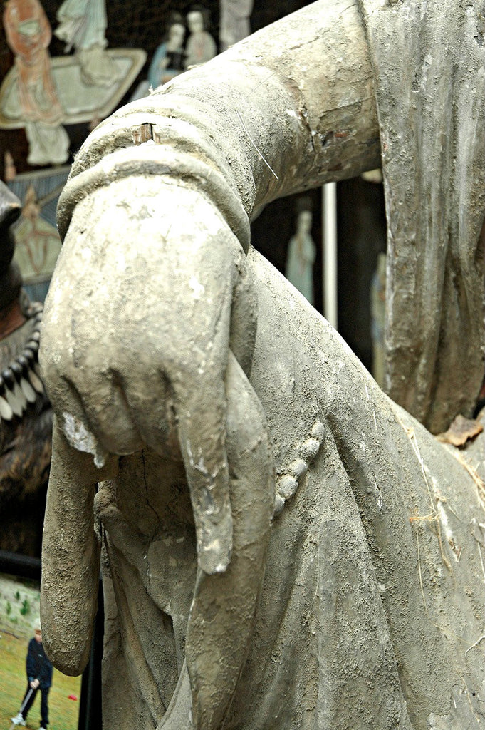 A Chinese Carved Wood Figure of Guanyin, Ming Dynasty (1368-1644); Cheng Hua (1455-1487)