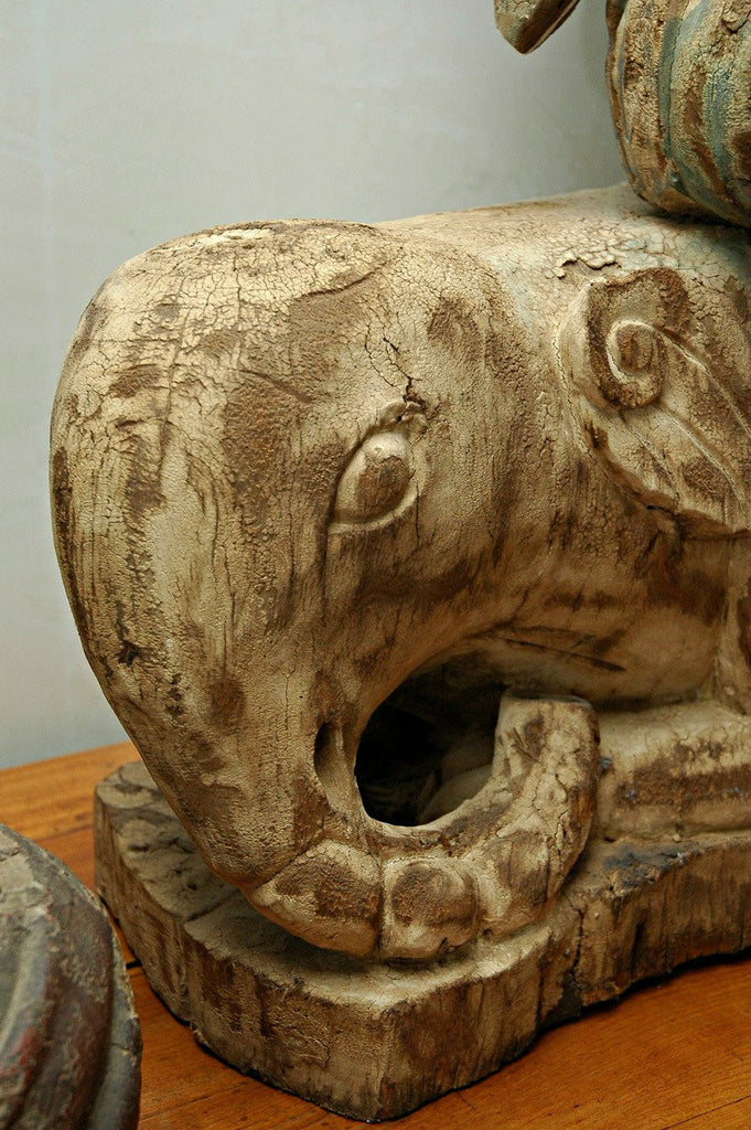 A Chinese Carved Wood Figure of Guanyin Riding an Elephant, Late Ming Dynasty (1368-1644)