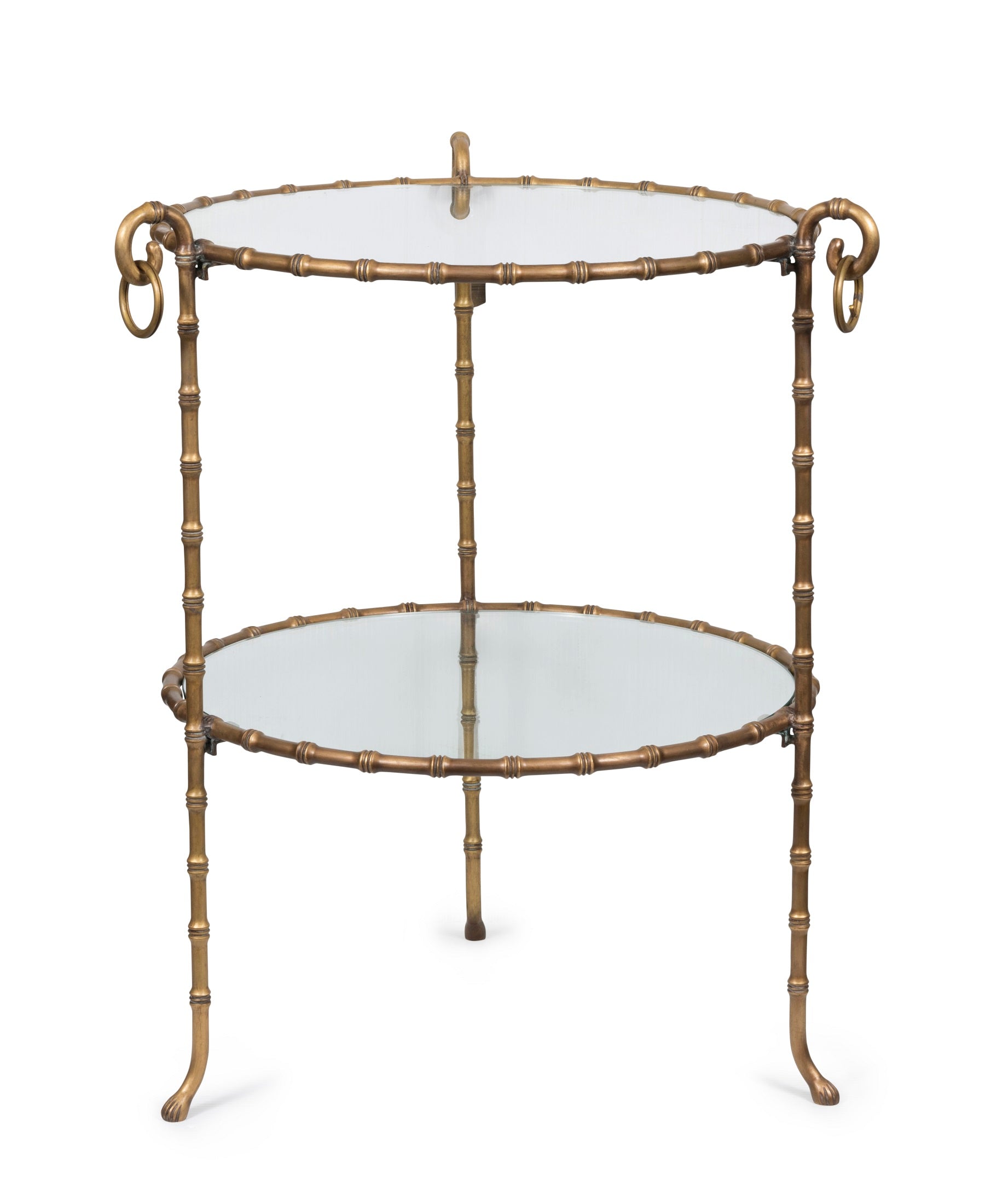 A Brass Gueridon with Faux Bamboo Detail