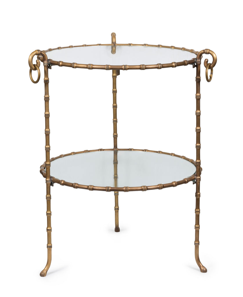 A Brass Gueridon with Faux Bamboo Detail