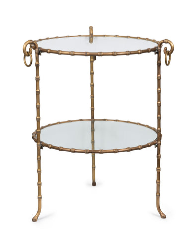 A Brass Gueridon with Faux Bamboo Detail