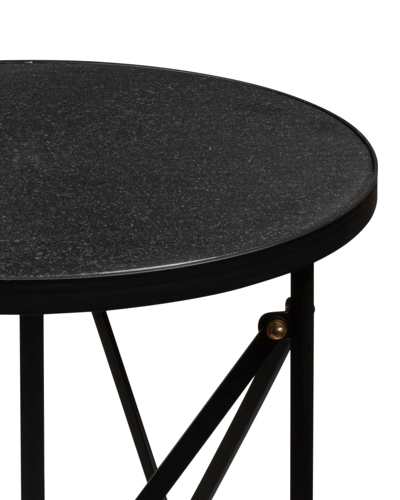 A Pair of Reproduction Empire Style Black Granite Top Gueridons