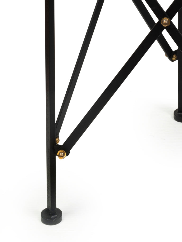 A Pair of Reproduction Empire Style Black Granite Top Gueridons