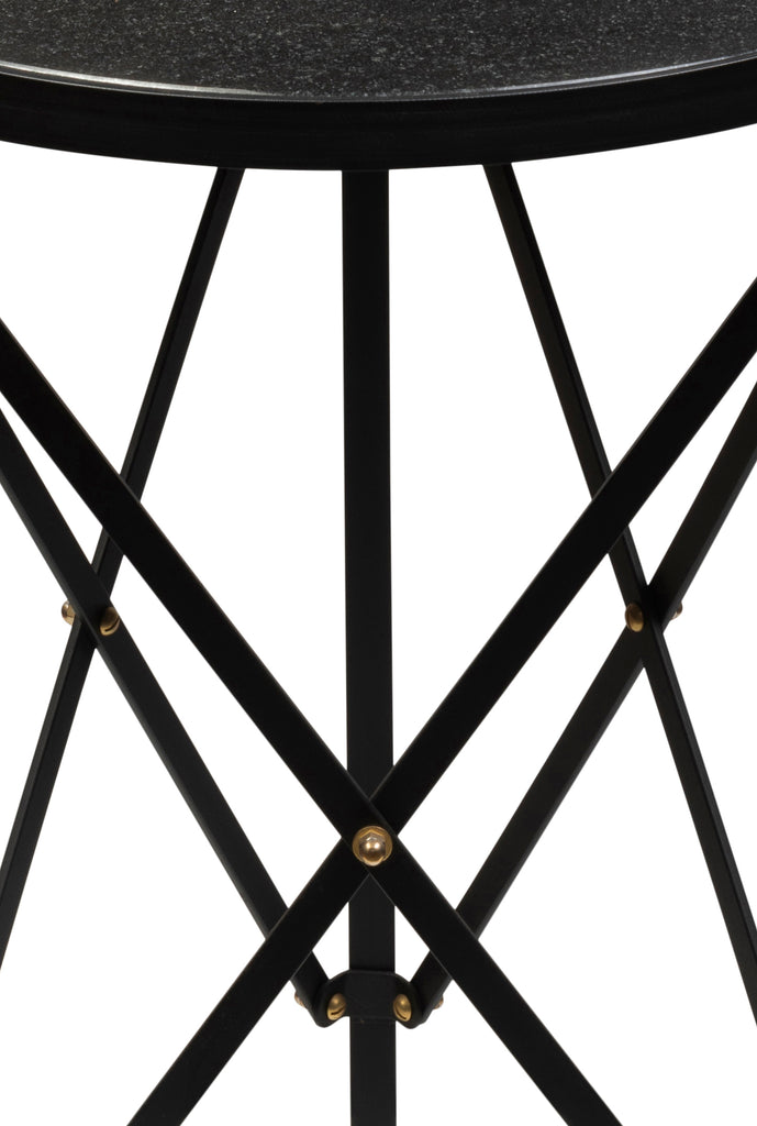 A Pair of Reproduction Empire Style Black Granite Top Gueridons