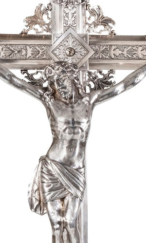 Spanish 19th Century Silver Plated Crucifix