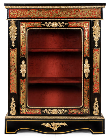 A Fine French 19th Century Gilt Bronze and Brass Inlaid Boulle Cabinet