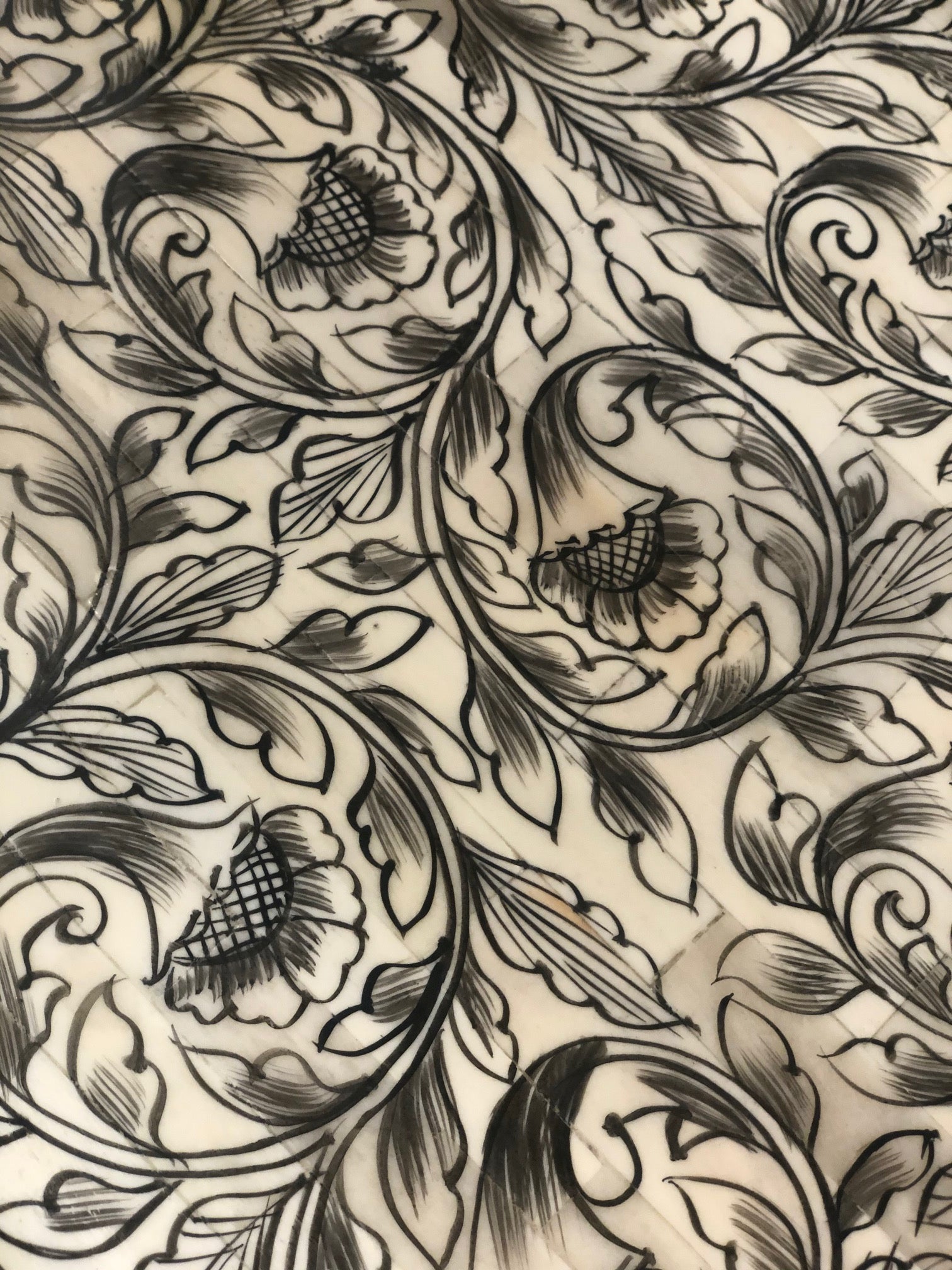 Bone Inlay Box with Foliated Scroll