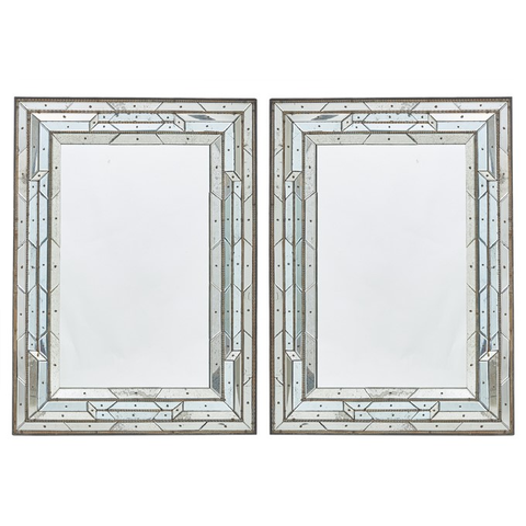 A Stunning Pair of Venetian Cushion Fronted Mirrors, circa 1840