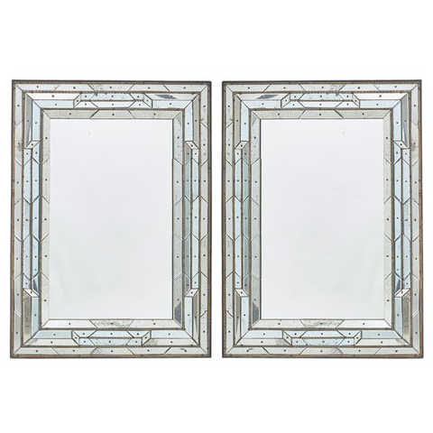 A Pair of Venetian Cushion Fronted Mirrors, circa 1840