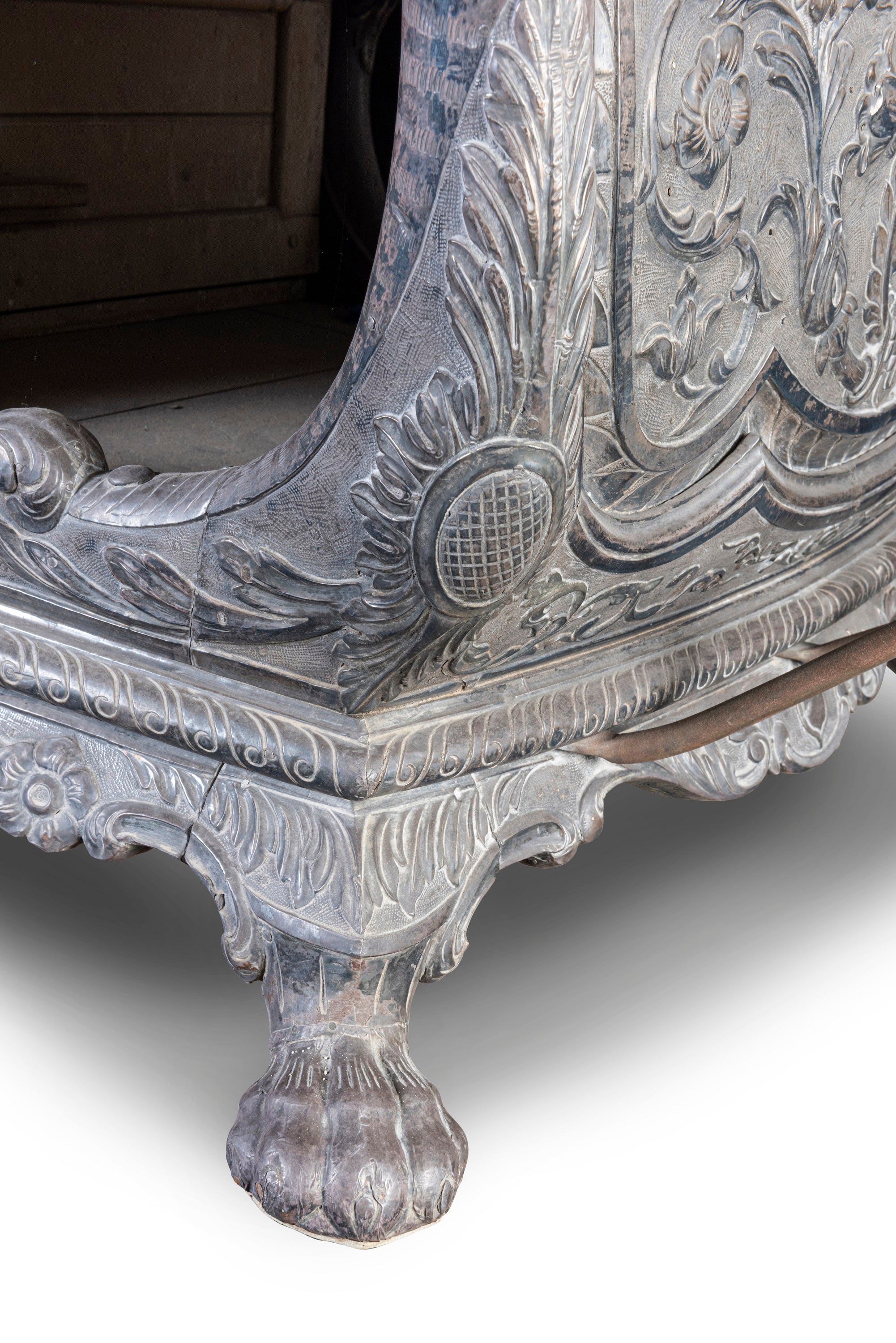 An Early 19th Century Indian Silver Foil Overlaid Palanquin