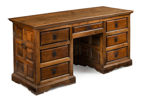 An 18th Century Spanish Walnut Pedestal Desk