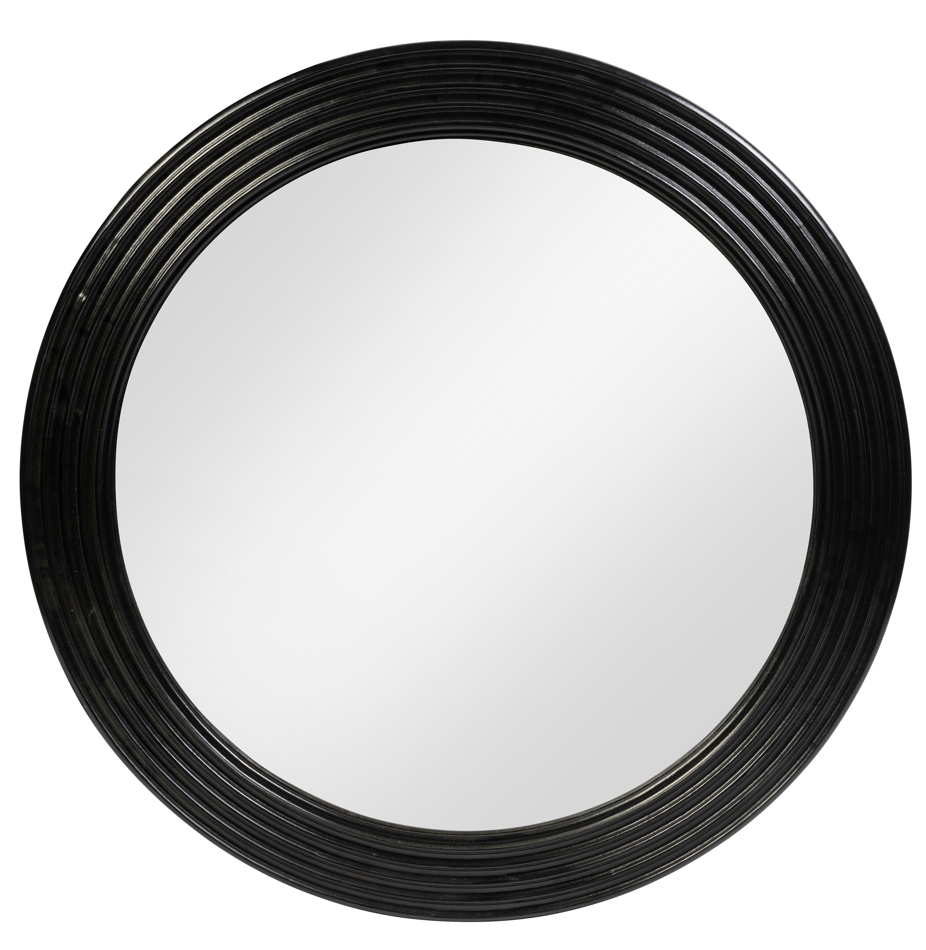A Round Ebonised Conex Mirror