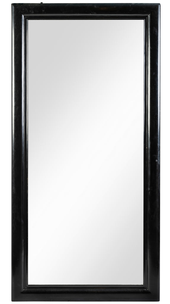 An Ebonised Mirror with Mouled Framed