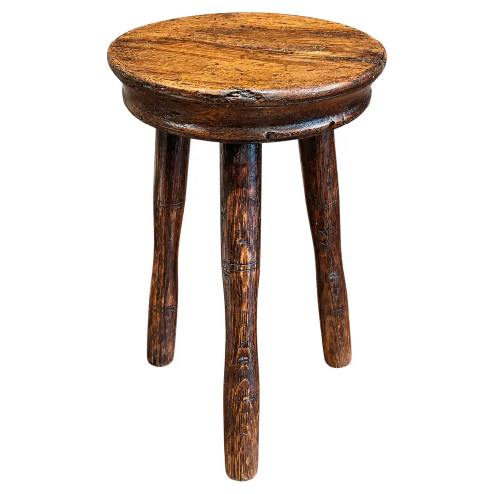 A Vintage Milking Stool in Oak