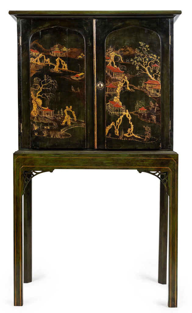 A Late 18th Century Style Chinoiserie Cabinet on Stand