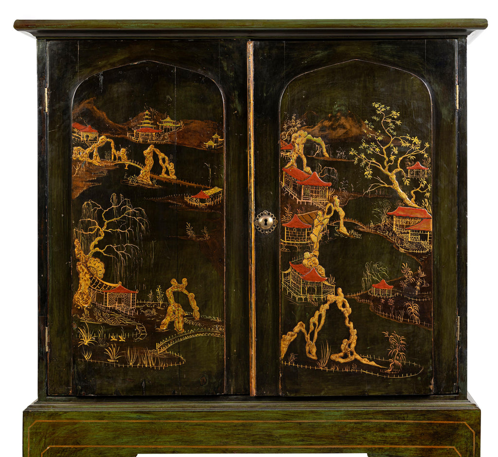 A Late 18th Century Style Chinoiserie Cabinet on Stand