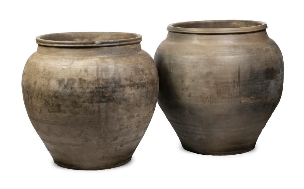 Vintage Chinese Earthenware Glazed Pots