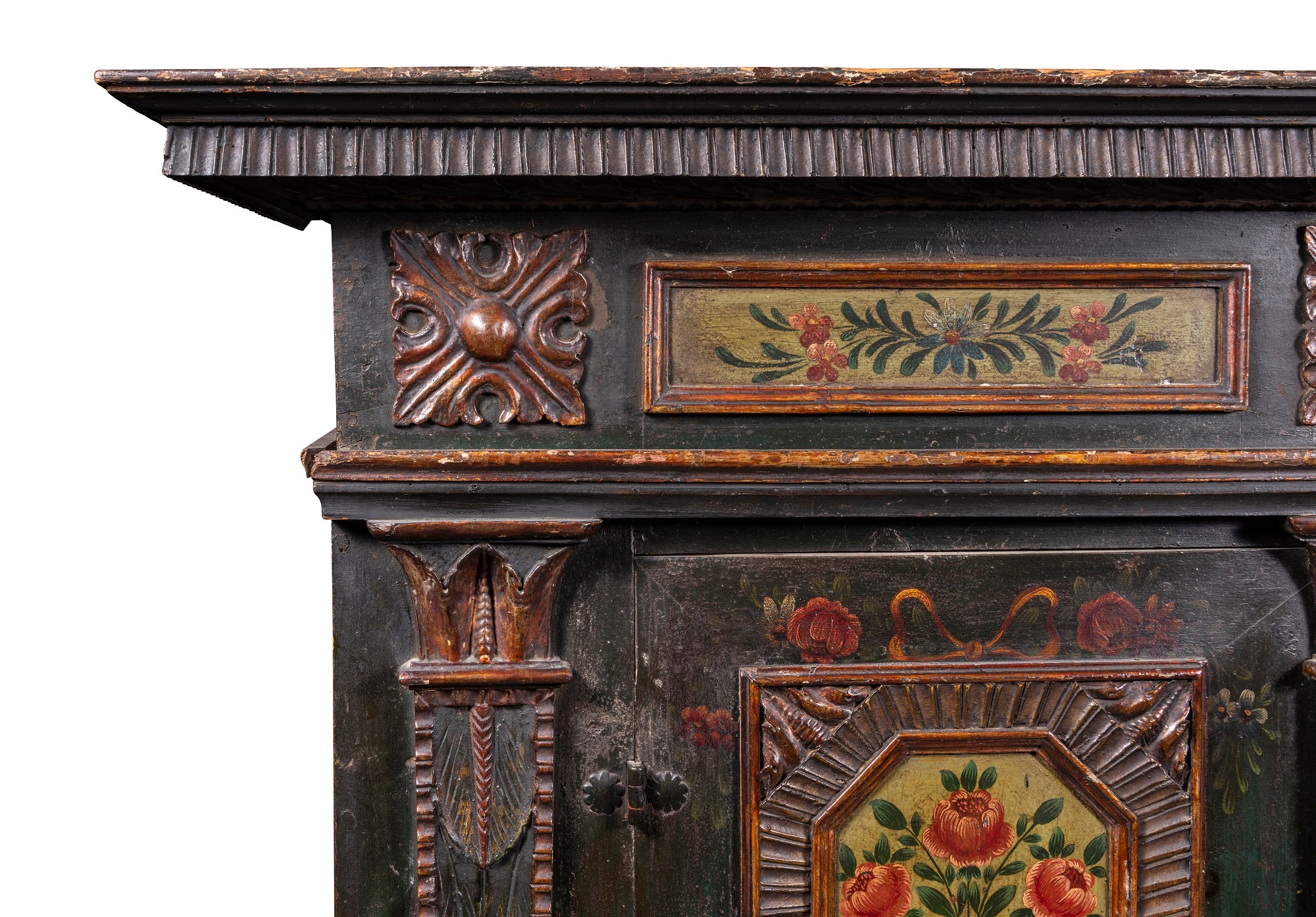A Late 18th Early 19th Century Flemish Pained Cabinet
