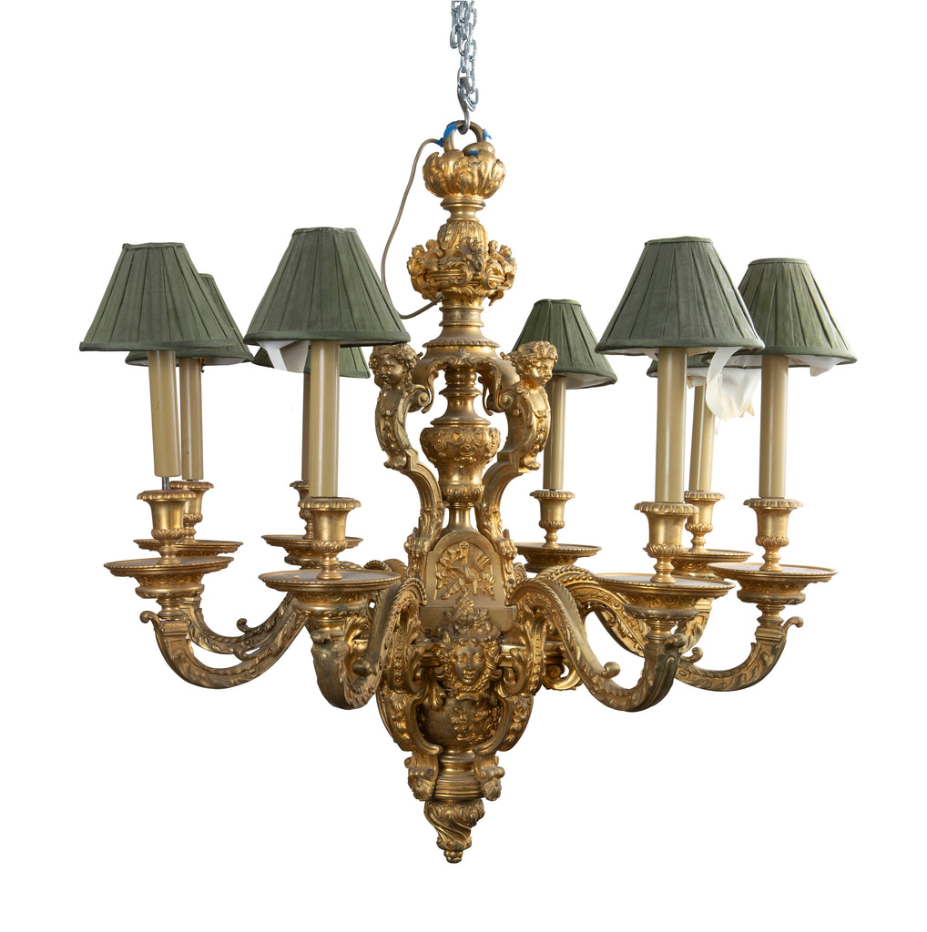 A French Louis XV Style Bronze d’Ore Eight-Light Chandelier