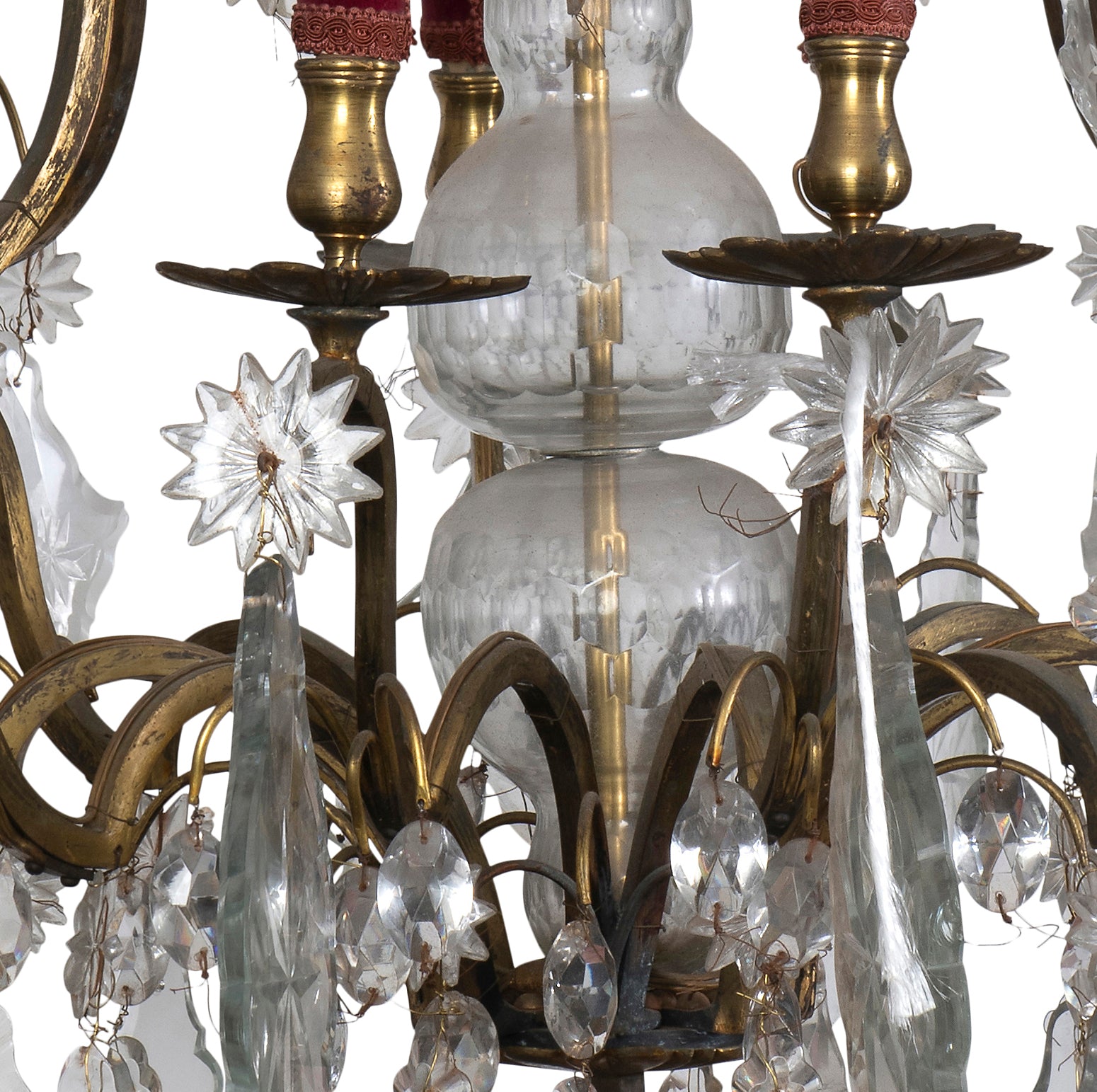 A French Louis XVI Style Cage Chandelier with Glass Spires, 19the Century