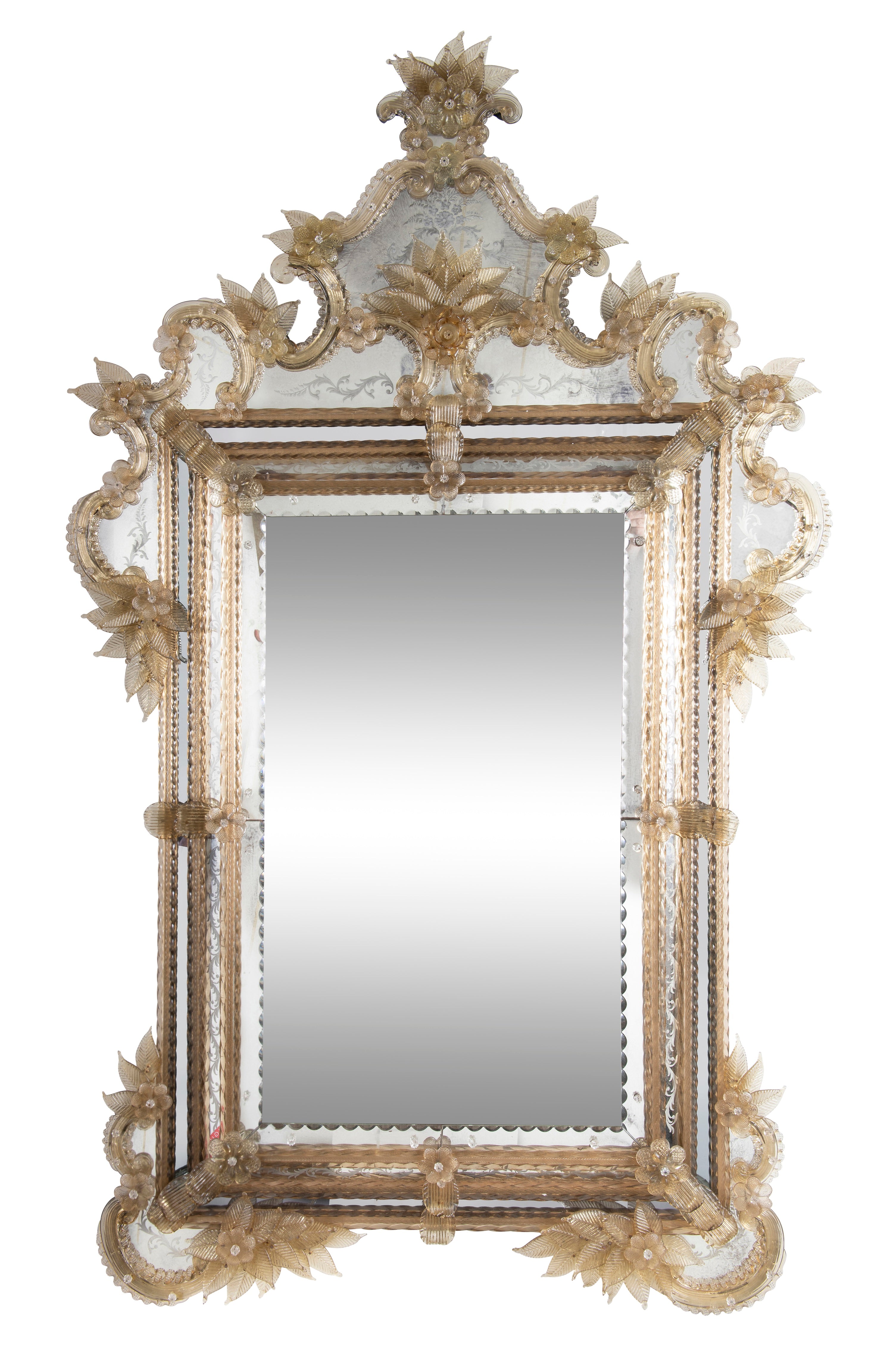A Late 19th Century Venetian Molded Glass Mirror