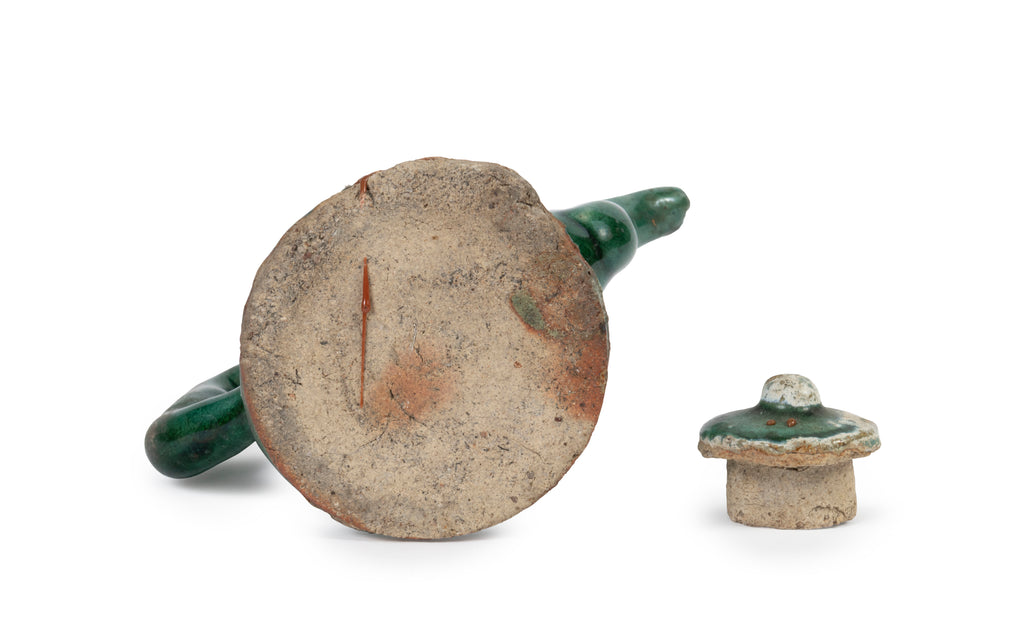 Qing Dynasty Shiwan Ware Mottled Glaze Burial Miniature Teapot (GS. 203)