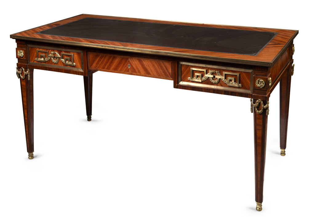 A French Directoire Style Ormolu and Tulipwood Parquetry Bureauplat (GS 300)