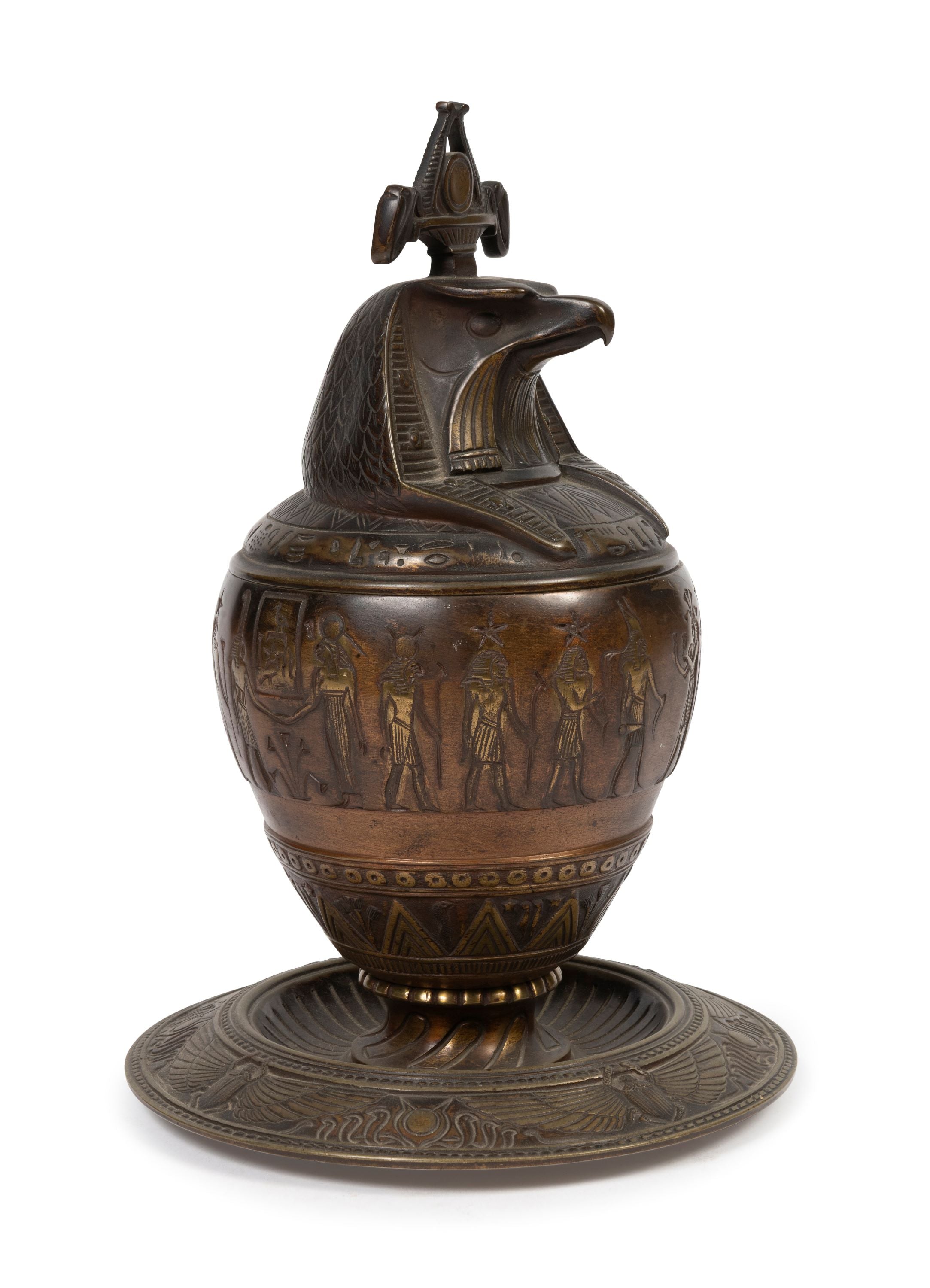 A Brass Falcon Headed Canopic Jar (GS. 354)