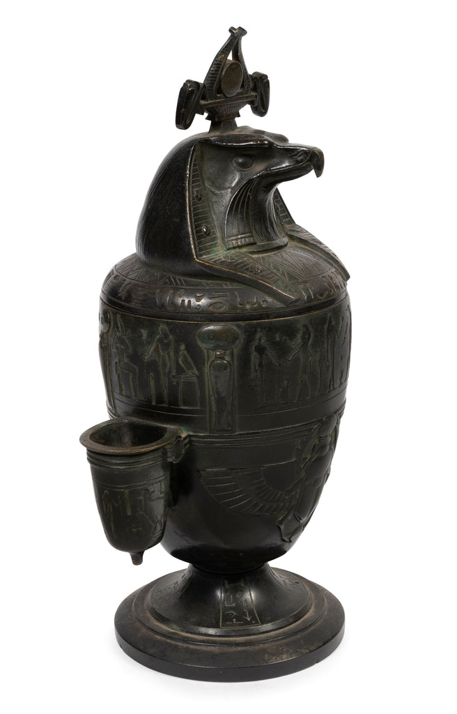 An Egyptian Style Bronze Vase with Cover (GS. 199)