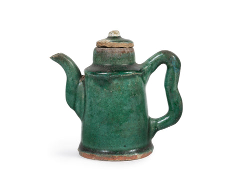 Qing Dynasty Shiwan Ware Mottled Glaze Burial Miniature Teapot (GS. 203)