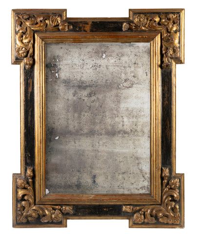 An 18th Century Spanish Gilt Wood and Polychrome Wall Mirror (GS 245)