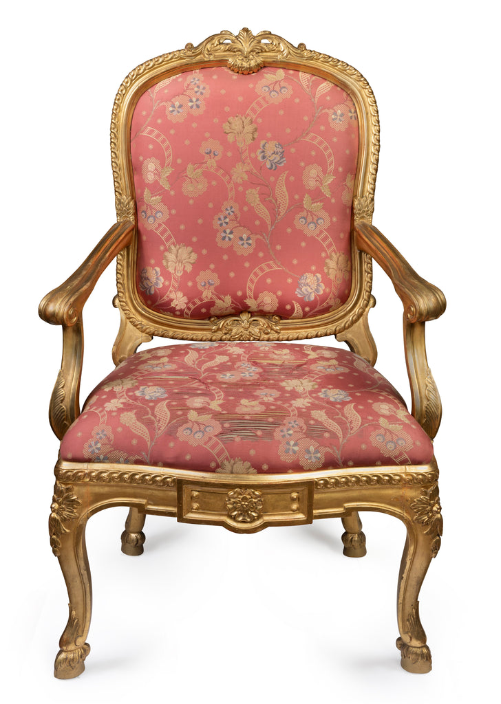 A Pair of Louis  XVI Giltwood Armchairs, Late 18th Century (GS 266)