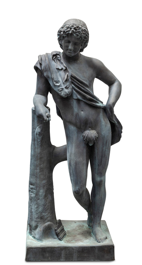 A Stone Composite Life Size Figure of a Youthful Pan