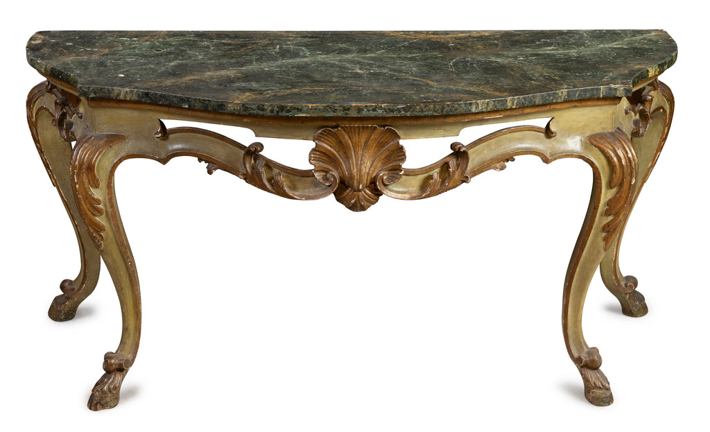 An Italian Polychrome and Giltwood Console Table, 18th Century