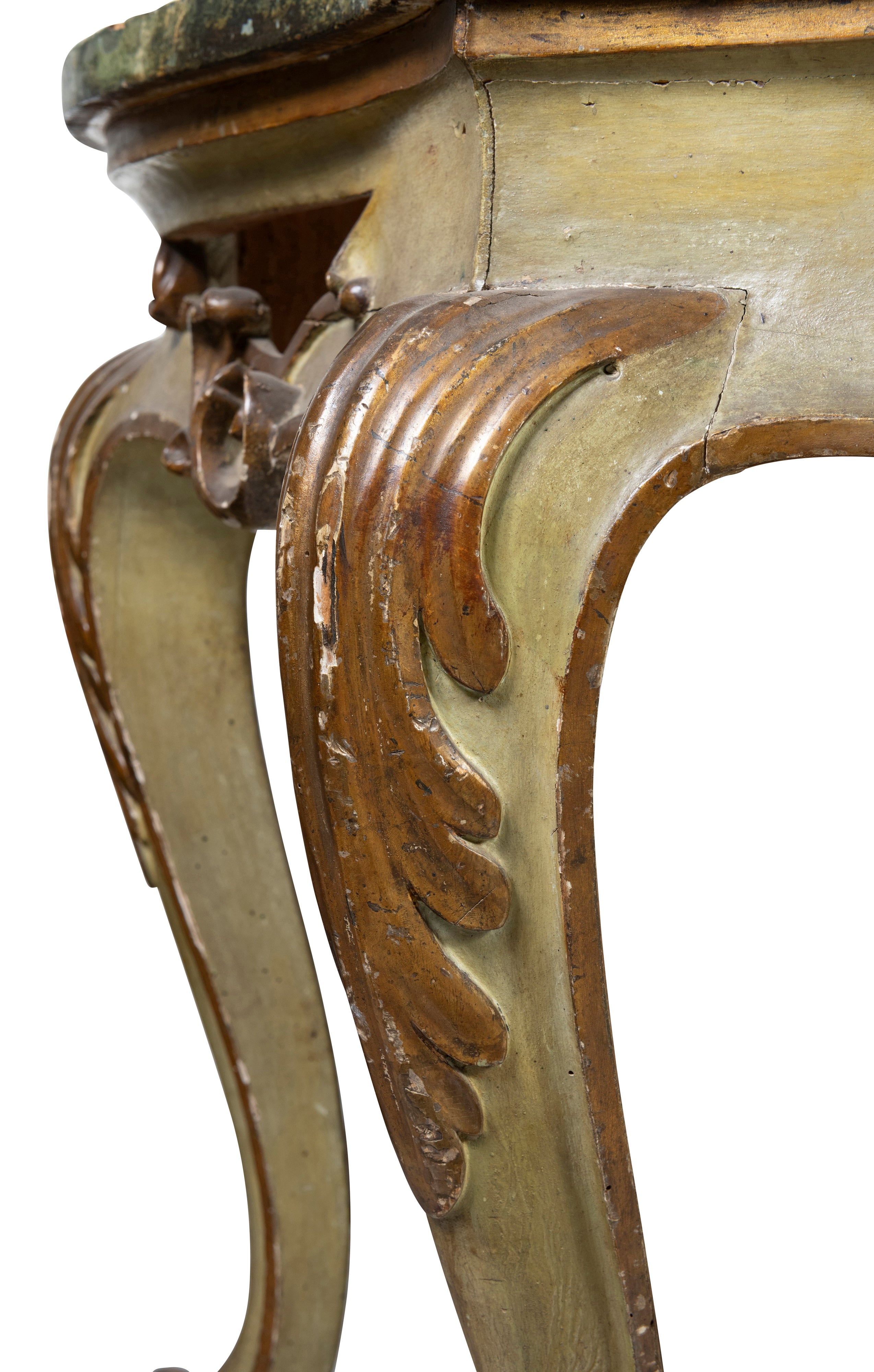 An Italian Polychrome and Giltwood Console Table, 18th Century