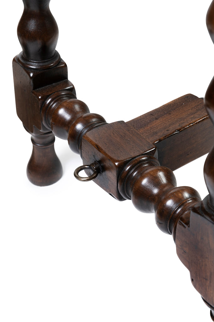 A Spanish Style Carlos II Turned Leg Walnut Console Table