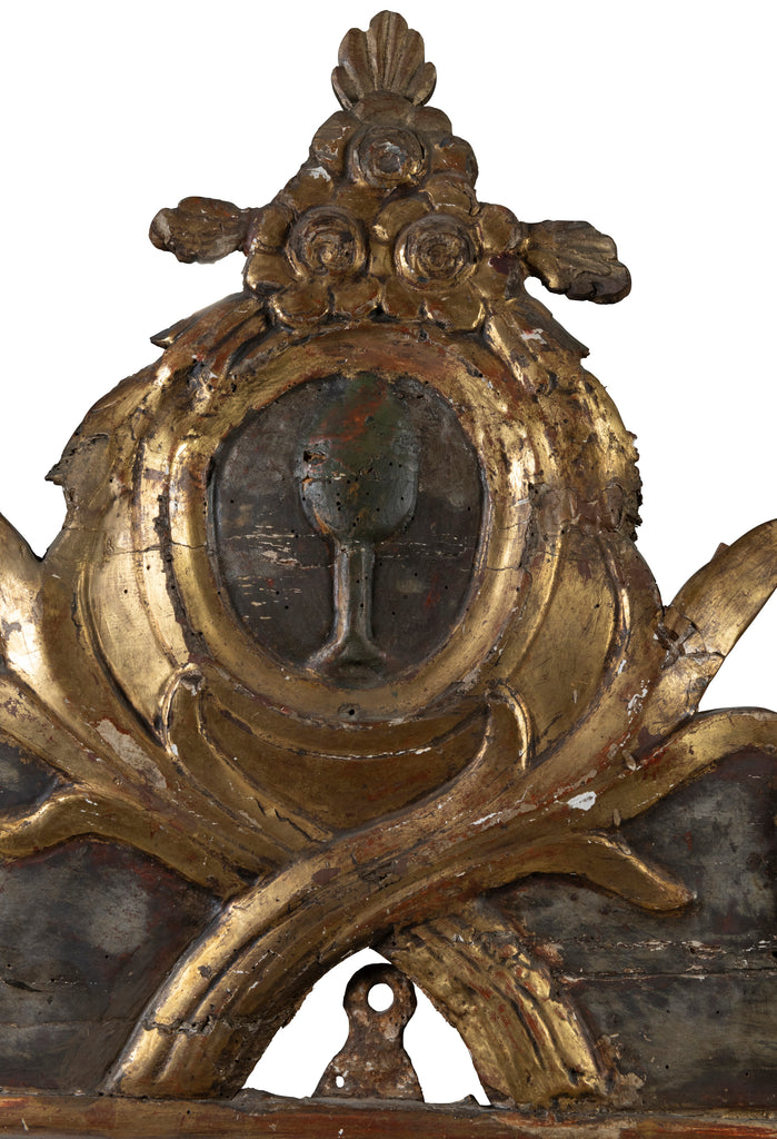 A Pair of 18th Century Italian Giltwood and Polychrome Mirrors