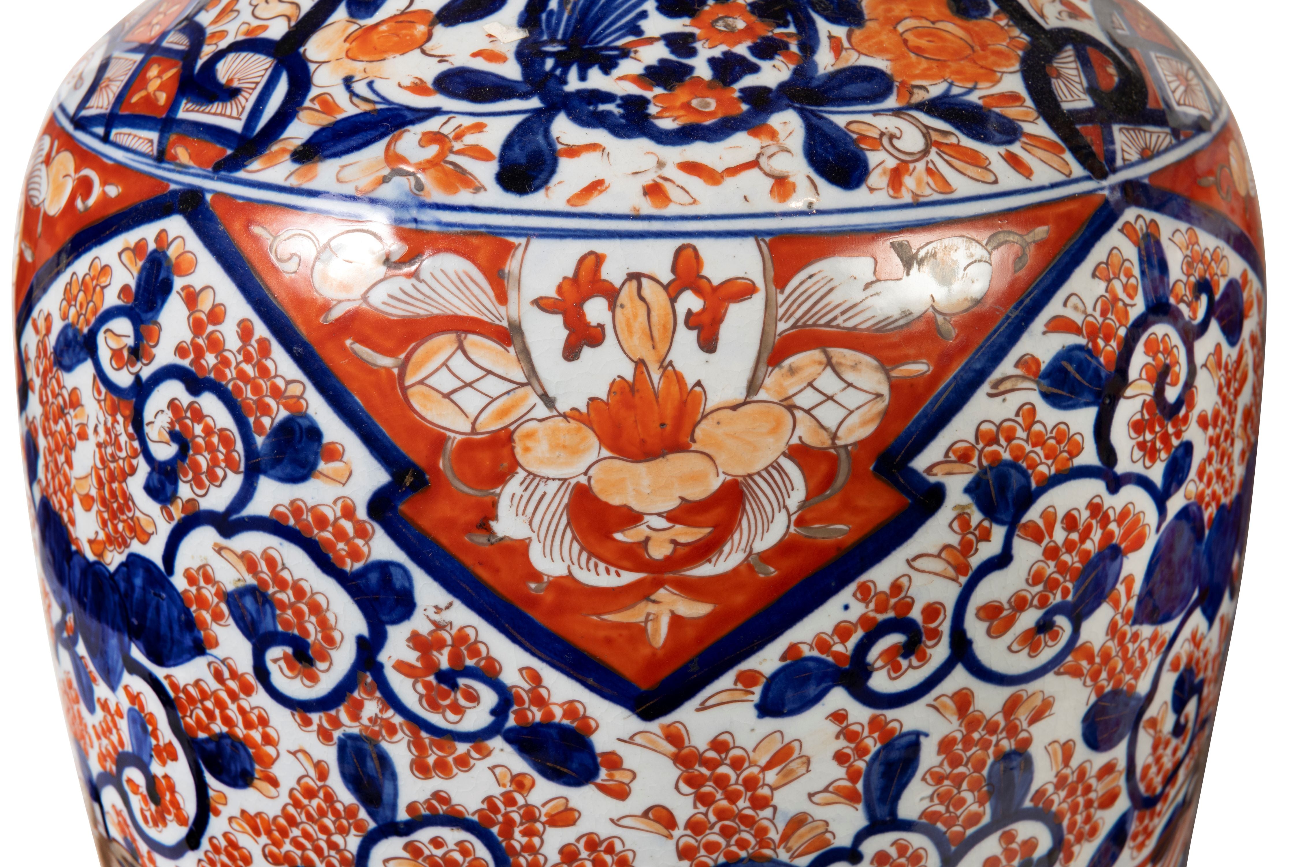 A Pair of Tall Japanese Meiji Period Imari Vases (GS 334)