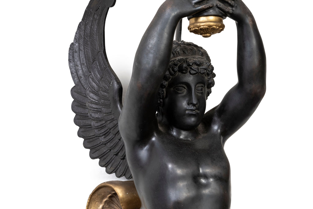 A Pair  of French Empire Style Ormolu Candelabra.