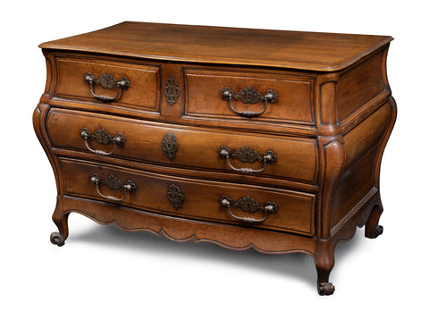 A Liege Walnut Bombe Commode, First Quarter 18th Century (GS 383)