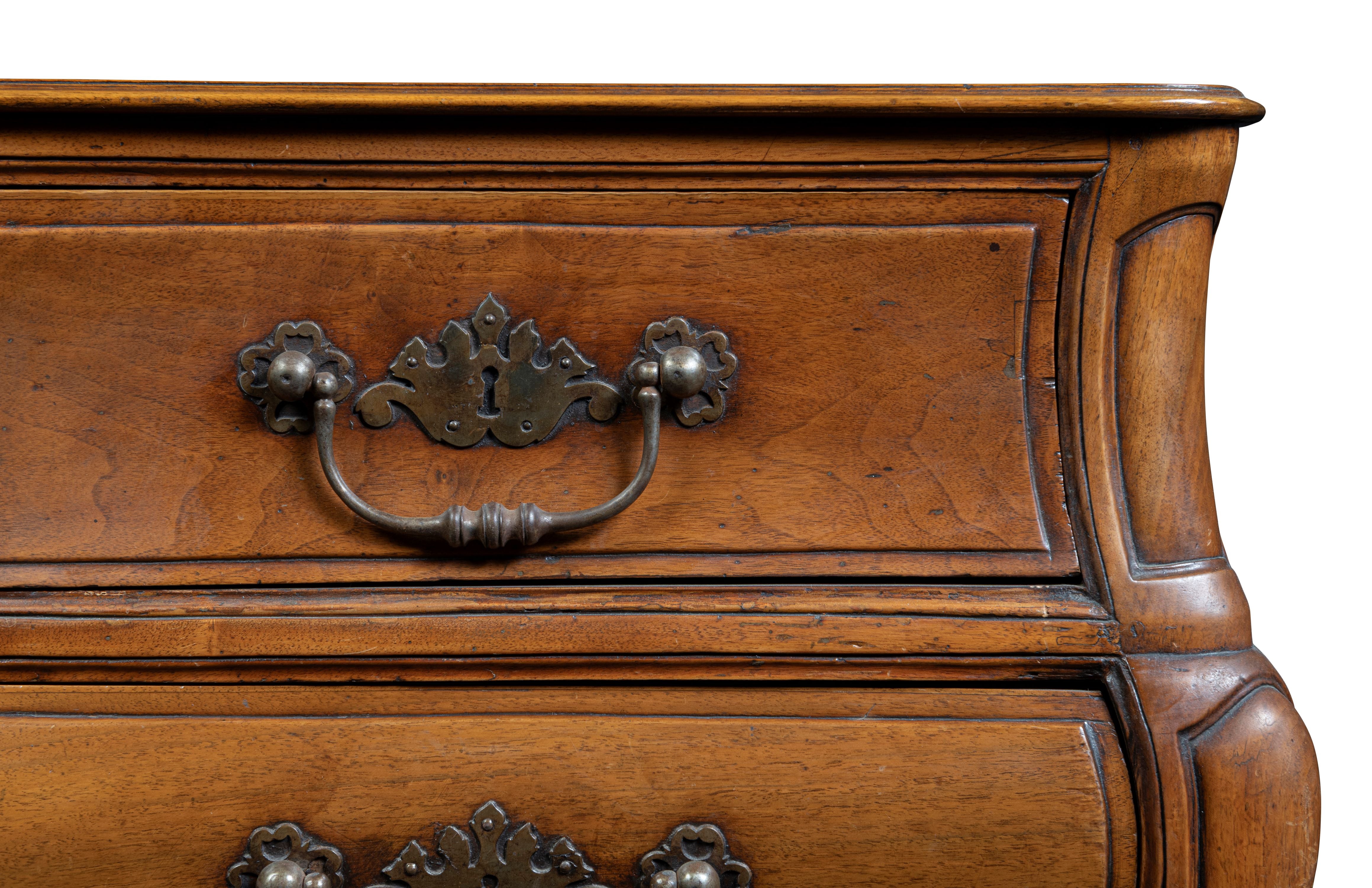 A Liege Walnut Bombe Commode, First Quarter 18th Century (GS 383)