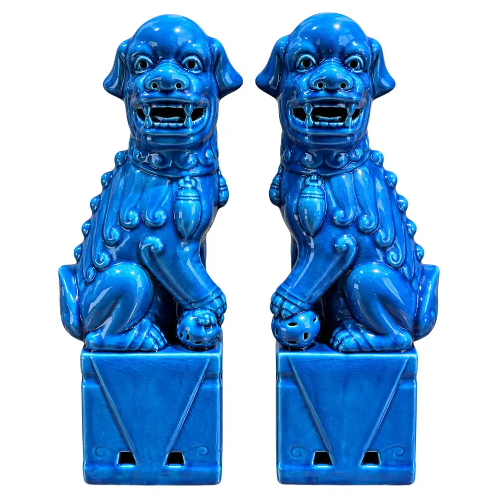 A Pair of Export Turquoise Foo Dogs, 20th Century