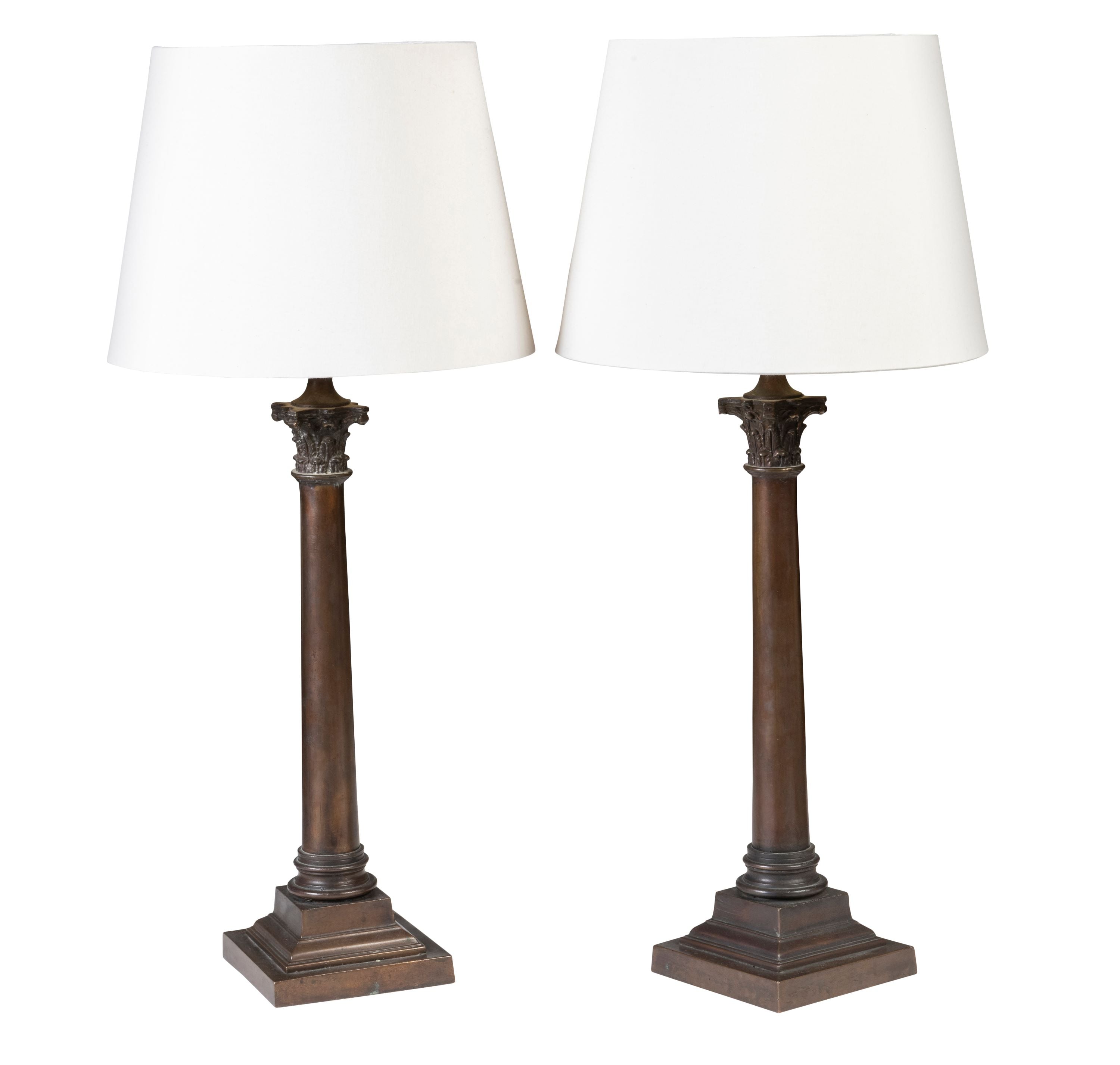 A Pair of Cast Bronze Lamps.