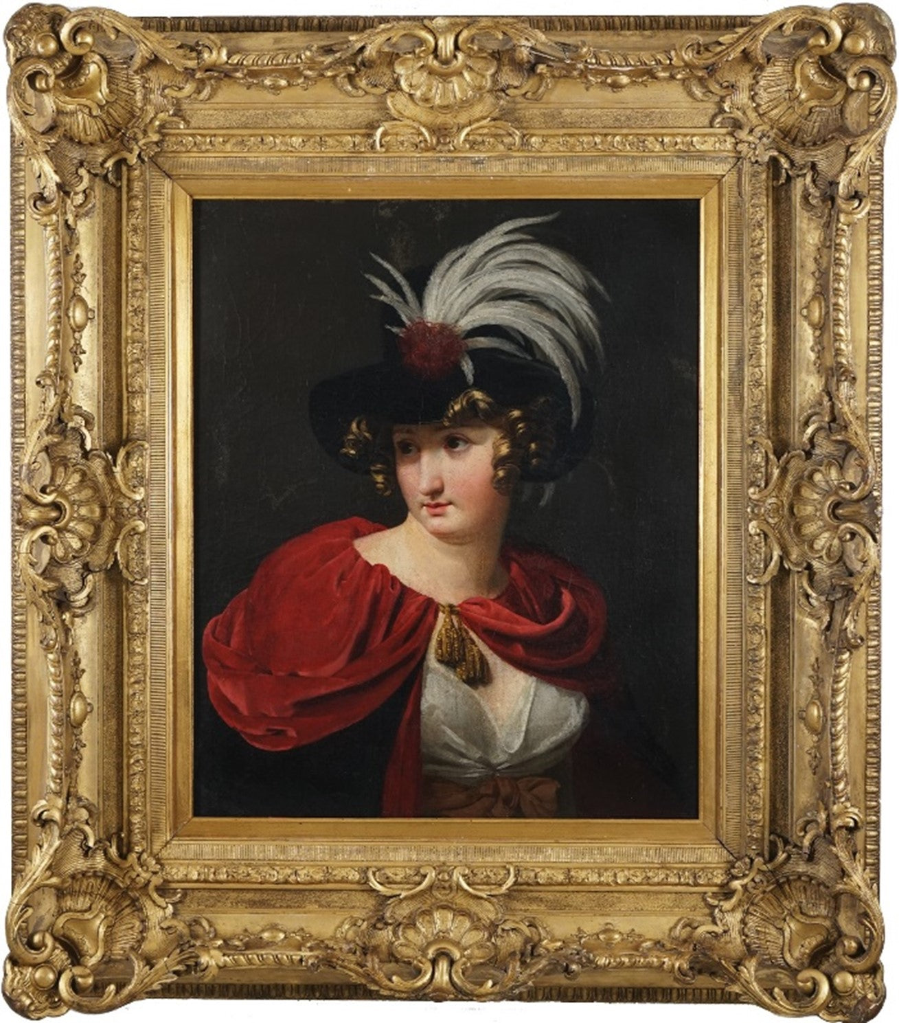 An Early 19th Century English Portrait Painting of Lady in a Giltwood Frame